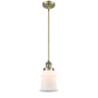 Innovations Lighting Canton 7" Wide Mini Pendant - Downrod Suspension Antique Brass / Matte White