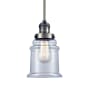 Innovations Lighting Canton 7" Wide Mini Pendant - Downrod Suspension Antique Brass / Clear
