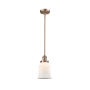 Innovations Lighting Canton 7" Wide Mini Pendant - Downrod Suspension Antique Copper / Matte White
