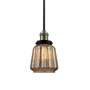 Innovations Lighting Chatham Single Light 6" Wide Mini Pendant with Hang Straight Swivel Black / Antique Brass / Mercury Plated