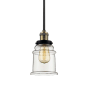 Innovations Lighting Canton 7" Wide Mini Pendant - Downrod Suspension Black / Antique Brass / Clear