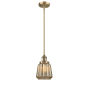 Innovations Lighting Chatham Single Light 6" Wide Mini Pendant with Hang Straight Swivel Brushed Brass / Mercury Fluted