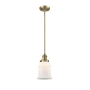 Innovations Lighting Canton 7" Wide Mini Pendant - Downrod Suspension Brushed Brass / Matte White