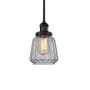 Innovations Lighting Chatham Single Light 6" Wide Mini Pendant with Hang Straight Swivel Matte Black / Clear