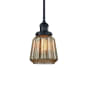 Innovations Lighting Chatham Single Light 6" Wide Mini Pendant with Hang Straight Swivel Matte Black / Mercury Plated