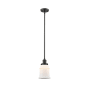 Innovations Lighting Canton 7" Wide Mini Pendant - Downrod Suspension Oil Rubbed Bronze / Matte White