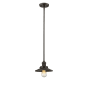 Innovations Lighting Railroad 8" Wide Mini Pendant - Downrod Suspension Oiled Rubbed Bronze / Metal Shade