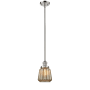 Innovations Lighting Chatham Single Light 6" Wide Mini Pendant with Hang Straight Swivel Polished Nickel / Mercury Fluted