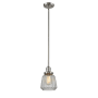 Innovations Lighting Chatham Single Light 6" Wide Mini Pendant with Hang Straight Swivel Brushed Satin Nickel / Clear Fluted