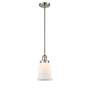 Innovations Lighting Canton 7" Wide Mini Pendant - Downrod Suspension Brushed Satin Nickel / Matte White
