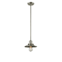 Innovations Lighting Railroad 8" Wide Mini Pendant - Downrod Suspension Brushed Satin Nickel / Metal Shade