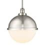 Innovations Lighting Hampden 13" Wide Pendant Brushed Satin Nickel / Matte White