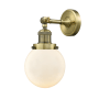 Innovations Lighting Beacon 12" Tall Bathroom Sconce Antique Brass / Matte White
