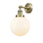 Innovations Lighting Beacon 14" Tall Bathroom Sconce Antique Brass / Matte White