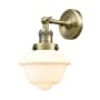 Innovations Lighting Small Oxford Single Light 12" Tall Bathroom Sconce with Multiple Shade Options Antique Brass / Matte White