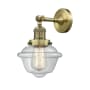 Innovations Lighting Small Oxford Single Light 12" Tall Bathroom Sconce with Multiple Shade Options Antique Brass / Clear