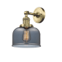 Innovations Lighting Large Bell Single Light 12" Tall Bathroom Sconce with Multiple Shade Options Antique Brass / Smoke