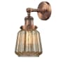 Innovations Lighting Chatham Single Light 12" Tall Bathroom Sconce with Multiple Shade Options Antique Copper / Mercury Fluted