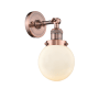 Innovations Lighting Beacon 12" Tall Bathroom Sconce Antique Copper / Matte White Cased
