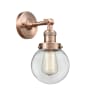 Innovations Lighting Beacon 12" Tall Bathroom Sconce Antique Copper / Clear