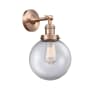 Innovations Lighting Beacon 14" Tall Bathroom Sconce Antique Copper / Clear