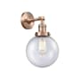 Innovations Lighting Beacon 14" Tall Bathroom Sconce Antique Copper / Seedy