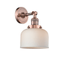 Innovations Lighting Large Bell Single Light 12" Tall Bathroom Sconce with Multiple Shade Options Antique Copper / Matte White Cased