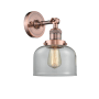Innovations Lighting Large Bell Single Light 12" Tall Bathroom Sconce with Multiple Shade Options Antique Copper / Clear