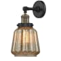 Innovations Lighting Chatham Single Light 12" Tall Bathroom Sconce with Multiple Shade Options Black Antique Brass / Mercury