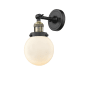 Innovations Lighting Beacon 12" Tall Bathroom Sconce Black Antique Brass / Matte White