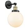 Innovations Lighting Beacon 14" Tall Bathroom Sconce Black Antique Brass / Matte White
