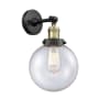 Innovations Lighting Beacon 14" Tall Bathroom Sconce Black Antique Brass / Seedy