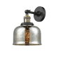 Innovations Lighting Large Bell Single Light 12" Tall Bathroom Sconce with Multiple Shade Options Black Antique Brass / Silver Plated Mercury