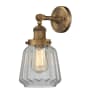 Innovations Lighting Chatham Single Light 12" Tall Bathroom Sconce with Multiple Shade Options Brushed Brass / Clear Fluted