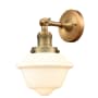 Innovations Lighting Small Oxford Single Light 12" Tall Bathroom Sconce with Multiple Shade Options Brushed Brass / Matte White