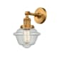 Innovations Lighting Small Oxford Single Light 12" Tall Bathroom Sconce with Multiple Shade Options Brushed Brass / Seedy