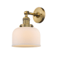 Innovations Lighting Large Bell Single Light 12" Tall Bathroom Sconce with Multiple Shade Options Brushed Brass / Matte White Cased