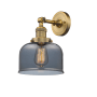 Innovations Lighting Large Bell Single Light 12" Tall Bathroom Sconce with Multiple Shade Options Brushed Brass / Smoked