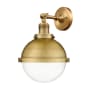 Innovations Lighting Hampden 12" Tall Wall Sconce Brushed Brass / Clear