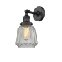 Innovations Lighting Chatham Single Light 12" Tall Bathroom Sconce with Multiple Shade Options Matte Black / Clear