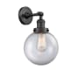 Innovations Lighting Beacon 14" Tall Bathroom Sconce Matte Black / Clear