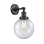 Innovations Lighting Beacon 14" Tall Bathroom Sconce Matte Black / Seedy