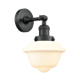 Innovations Lighting Small Oxford Single Light 12" Tall Bathroom Sconce with Multiple Shade Options Matte Black / Matte White