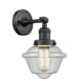 Innovations Lighting Small Oxford Single Light 12" Tall Bathroom Sconce with Multiple Shade Options Matte Black / Seedy