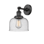 Innovations Lighting Large Bell Single Light 12" Tall Bathroom Sconce with Multiple Shade Options Matte Black / Seedy