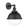 Innovations Lighting Hampden 12" Tall Wall Sconce Matte Black / Clear