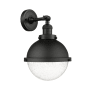 Innovations Lighting Hampden 12" Tall Wall Sconce Matte Black / Seedy