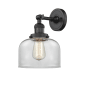 Innovations Lighting Large Bell Single Light 12" Tall Bathroom Sconce with Multiple Shade Options Oiled Rubbed Bronze / Clear