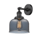 Innovations Lighting Large Bell Single Light 12" Tall Bathroom Sconce with Multiple Shade Options Oiled Rubbed Bronze / Smoked