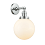 Innovations Lighting Beacon 14" Tall Bathroom Sconce Polished Chrome / Matte White